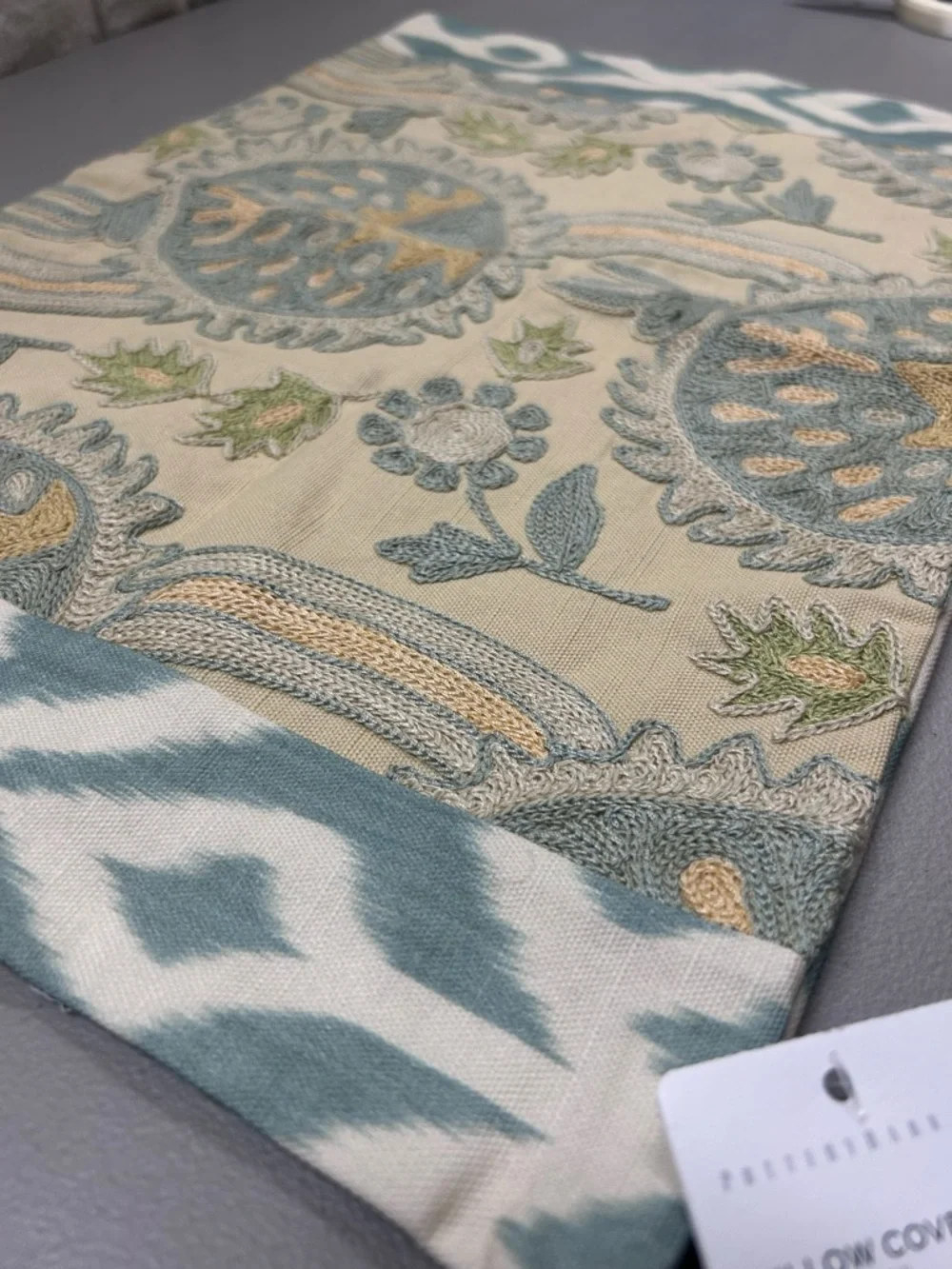 Pottery Barn Aisha Embroidered Lumbar Pillow Cover 14